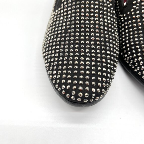 Steve Madden Mens 9 Caviarr Black Silver Studded Loafers‎ Dress Shoes - Picture 4 of 13